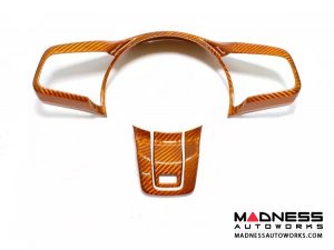 Jaguar F-TYPE Interior Trim - Carbon Fiber - Steering Wheel Trim - R - Flat Bottom Style Wheel - Orange Candy Jaguar F-TYPE Interior Trim - Carbon Fiber - Steering Wheel Trim - R - Flat Bottom Style Wheel - Orange Candy